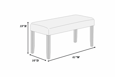 Modern Style Dining Table 4x Side Chairs Dining Bench White Faux Marble Top Table Bench 4x Chairs Wooden 6pc Dining Set - sold by Home Elegance USA