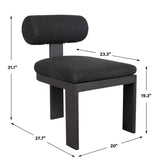 Bolster Back Outdoor Dining Chair Charcoal - Black by Uttermost - View 11