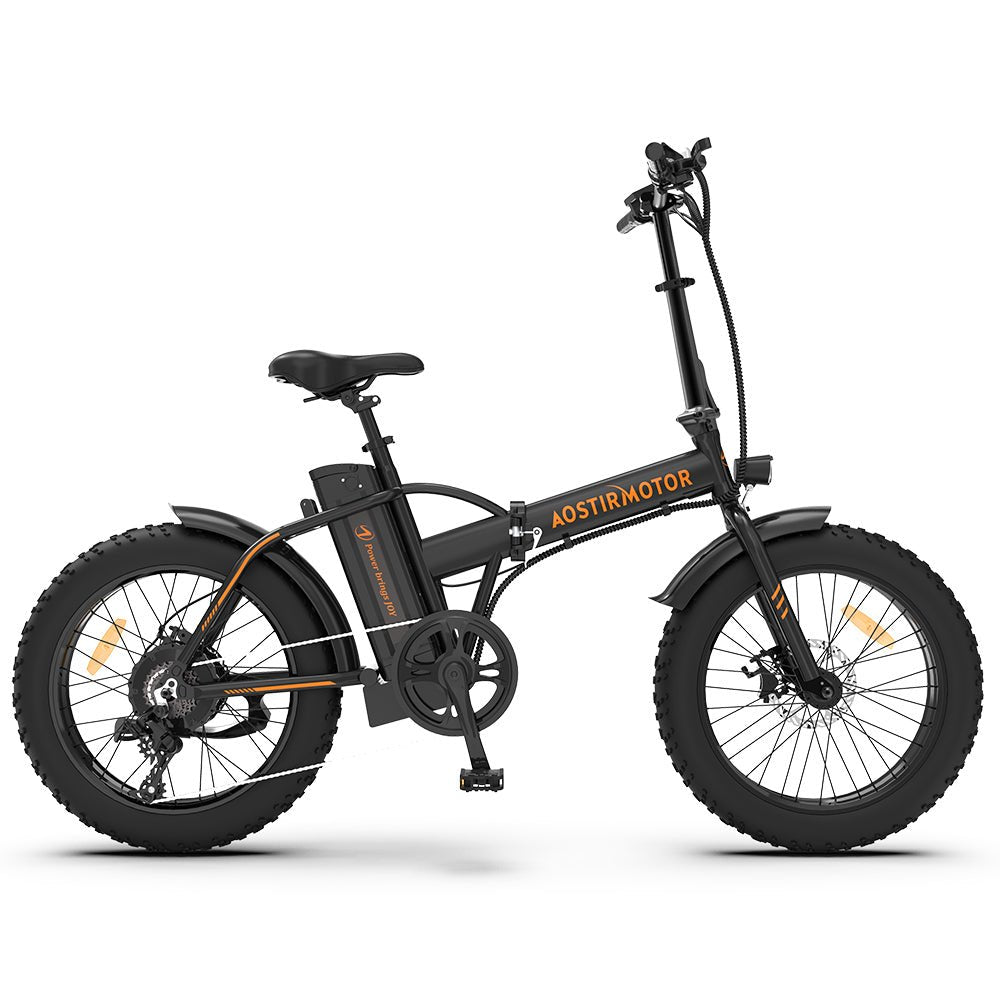 AOSTIRMOTOR Folding Electric Bike Ebike Bicycle 500W Motor 20" Fat Tire With 36V/13Ah Li - Battery Beach Snow Bicycle A20 - 20211221A20B - Home Elegance USA - 13