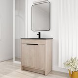 30 Inch Freestanding Bathroom Vanity with Black Ceramic Sink & 2 Soft - Close Cabinet Doors (BVB02430PLO - BL9075BK),W1286S00019 - W999S00064 - image - 11