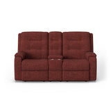 Arlo Transitional Fabric Power Reclining Loveseat With Console | Flexsteel