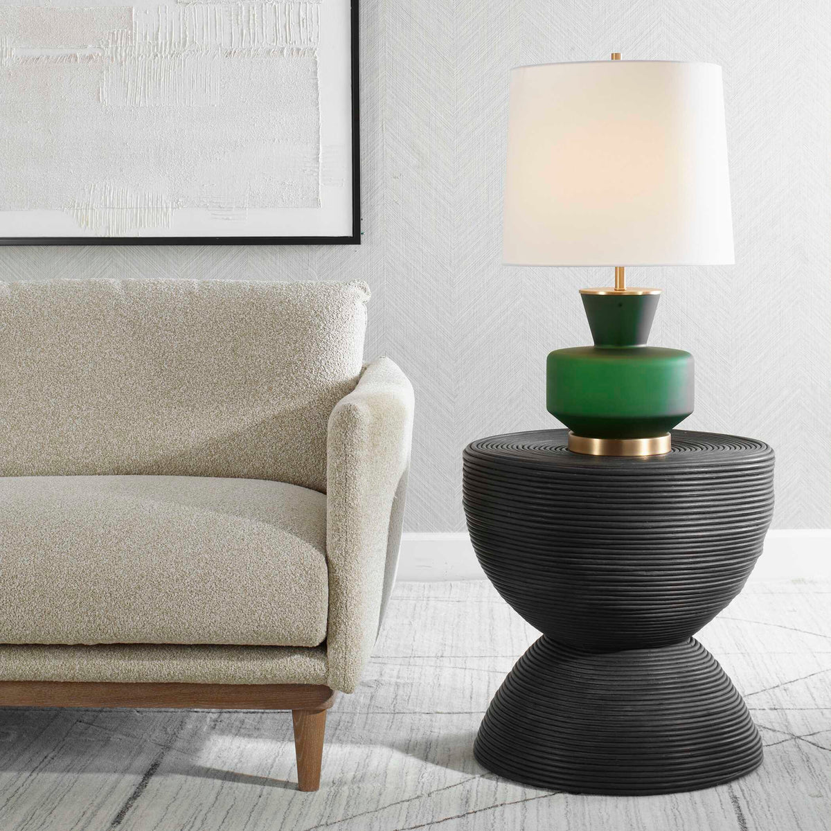 Bongo Black Rattan Side Table by Uttermost - View 2