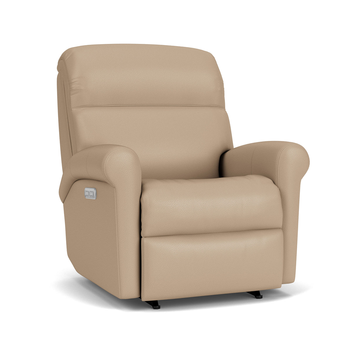 Davis Traditional Leather Power Rocking Recliner, Power Headrest | Flexsteel