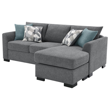Pacheco Grey Upholstered Sleeper Sectional Chaise Sofa - sold by Home Elegance USA
