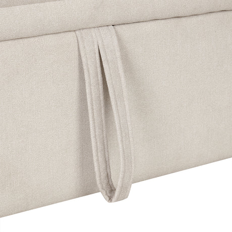 Oversized U-Shaped Sectional Sofa Couch with Pull-out Bed, Beige Chenille, 117.3' - sold by Home Elegance USA