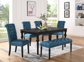 Leviton Urban Style Dark Wash Wood Dining Set: Table, 4 Chairs and Bench - sold by Home Elegance USA