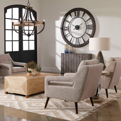 Ronan Wall Clock, Large - Dark Brown by Uttermost - View 2
