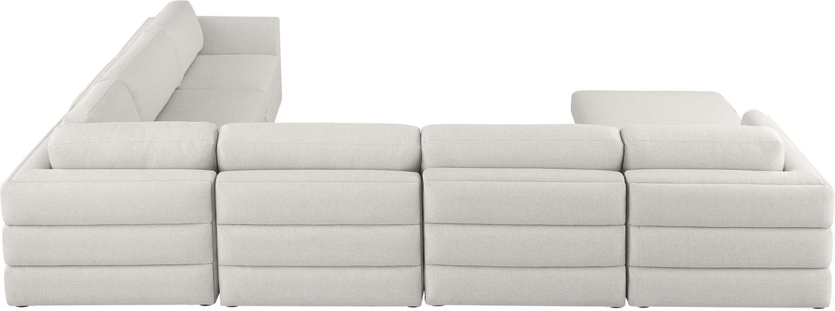 Beckham - Modular Sectional 7 Piece - Beige - Fabric | Home Elegance USA