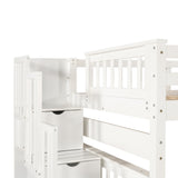 Full Over Full Bunk Bed with Shelves and 6 Storage Drawers, White(Old SKU:LT000046AAK) - sold by Home Elegance USA