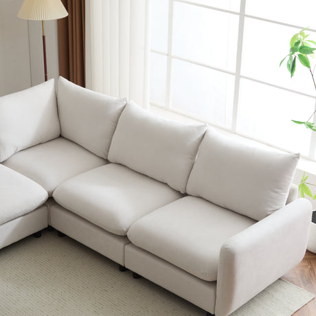 99 in. oversize 5-Piece L Shaped Modular Free Combination Sectional Sofa Couch for Living Room and Spacious Space - sold by Home Elegance USA