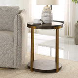 Palisade Round Wood Side Table - Dark Brown by Uttermost - View 3