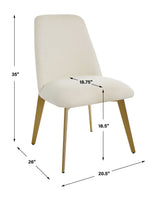 Vantage Fabric Dining Chair - White by Uttermost - View 8