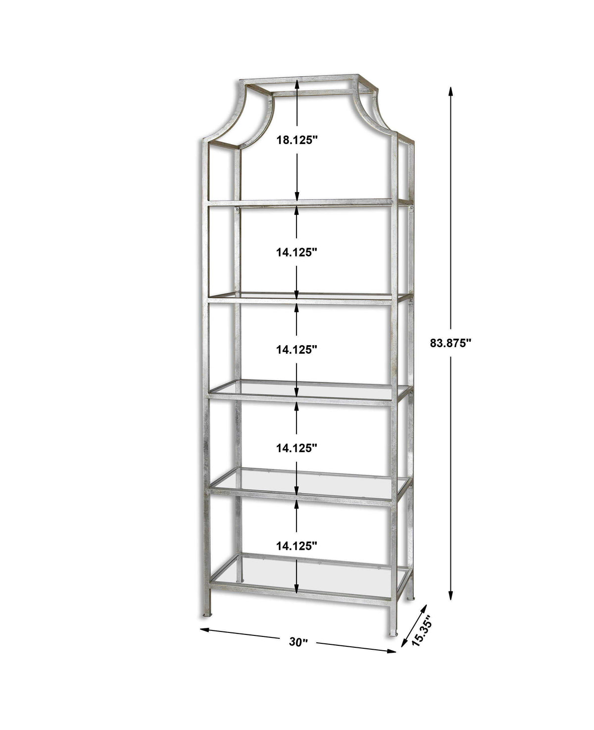 Aurelie Etagere - Silver by Uttermost - View 4