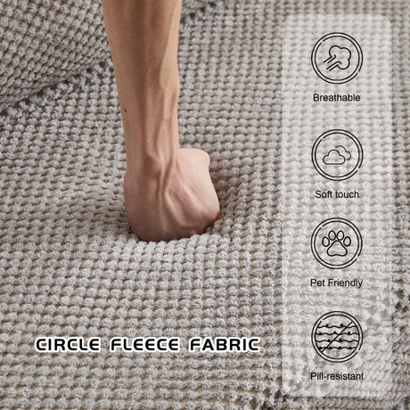 Compression Mahjong Sofa,Convertible Floor Sofa Bed,DIY Boneless Modular Sectional Sofa,No Assembly Required,Circle fleece fabric,Oversized 4 Seater with 2 Ottoman,Light-grey - sold by Home Elegance USA