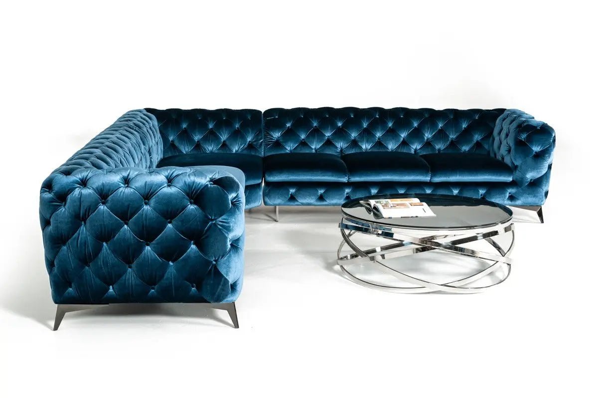 Divani Casa Delilah Modern Blue Fabric Sectional Sofa Vgca1546A - Blu - VGCA1546A - BLU - Home Elegance USA - 8