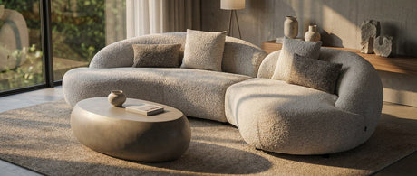 Delvan Contemporary Beige Fabric Right Facing Chaise Sectional Sofa | VIG Furniture | Seats Up to 5
