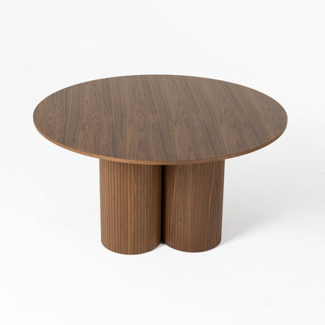 Depew - Mid-Century Modern Walnut Round Dining Table - View Image 1