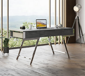 Dessart - Modern Elm Grey Office Desk - View Image 2
