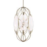 Valencia 6 Light Glass Panel Pendant - Gold / White by Uttermost - View 4