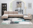 Modern Gorgeous 6pcs Modular Set 4x Armless Chairs 2x Ottomans Living Room Furniture Blush Pink Morgan Fabric Couch