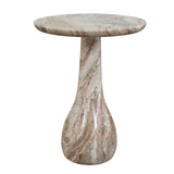 Shura Indoor-Outdoor Marble Accent Table Brown / White - Light Brown by Uttermost - View 4