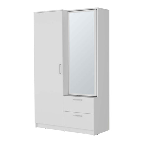 White Armoire Wardrobe with Open Storage and 2 Drawer - sold by Home Elegance USA