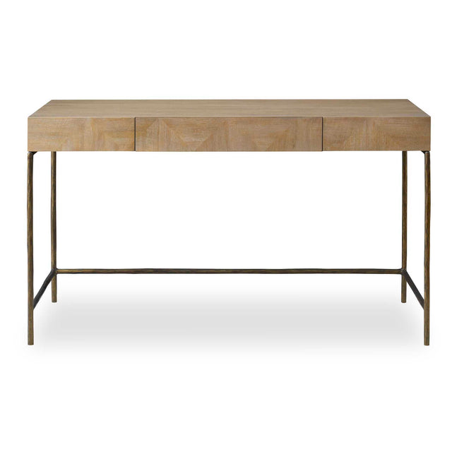 Aristotle Natural Wood Modern Desk - Light Brown by Uttermost - View 1
