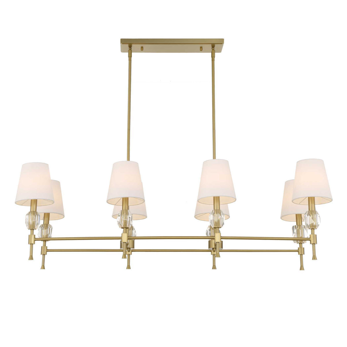 Arques 8 Light Linear Chandelier White / Gold - Gold / White by Uttermost - View 10