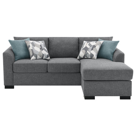 Pacheco Grey Upholstered Sleeper Sectional Chaise Sofa - sold by Home Elegance USA
