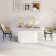63 'medieval modern cream style MDF dining table and PU dining chair set 4. Assemble Desktop and black metal leg dining chair set, suitable for home&kitchen - sold by Home Elegance USA