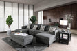 Gray Chenille 5pc Sectional Set Living Room Furniture Pillows Armless Chair Ottoman Chaise Plush Couch Sectionals - sold by Home Elegance USA