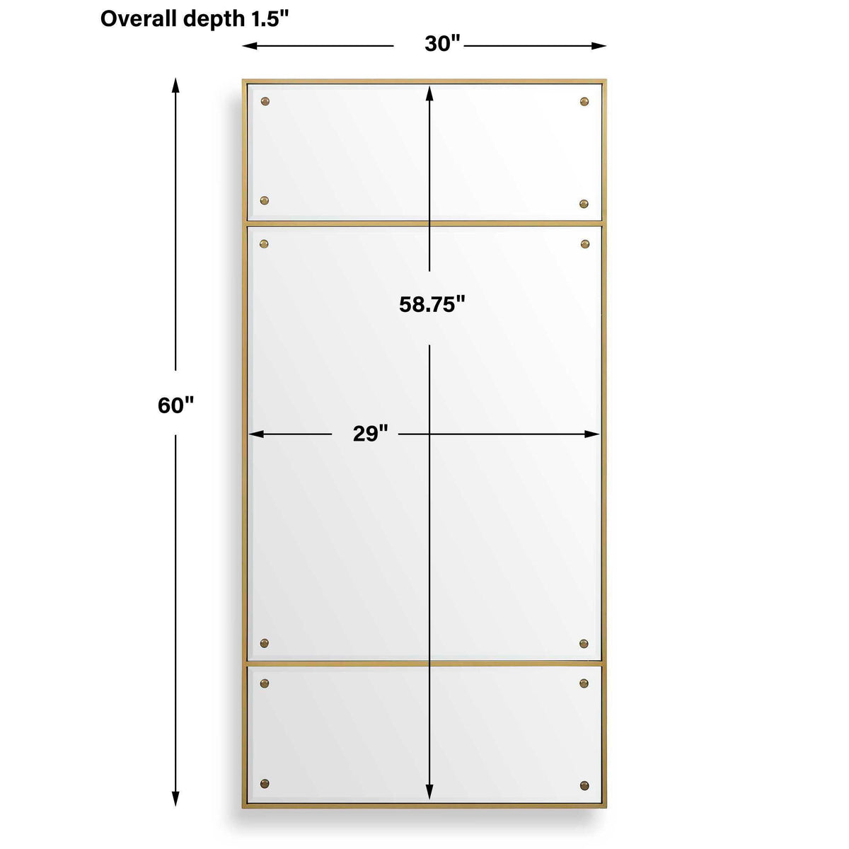 Wrenton Rectangular Mirror Brass - Gold by Uttermost - View 7