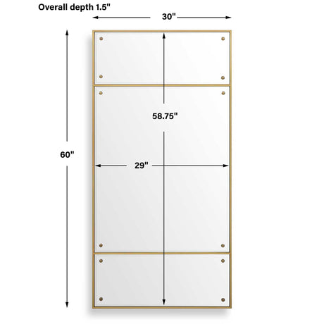 Wrenton Rectangular Mirror Brass - Gold by Uttermost - View 7