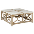 Catali Stone Coffee Table White & Light Brown - White / Light Brown by Uttermost - View 1