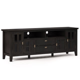 Artisan 72 inch Wide Solid Wood TV Stand in Hickory Brown For TVs up to 80 inches