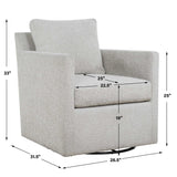 Tisdell Swivel/Glider Chair Cream - White by Uttermost - View 9
