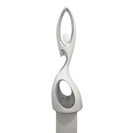 Tall Doll Floor Sculpture // White and Chrome  | Finesse - Home Elegance USA