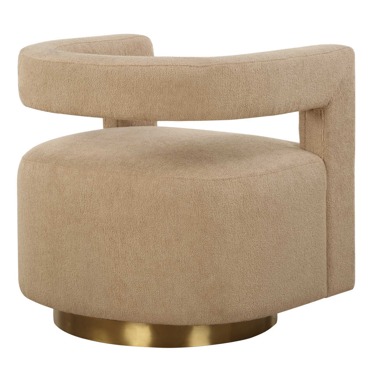 Grounded Modern Swivel Chair - Light Brown by Uttermost - View 6