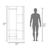 Armoire 70.8' H, 1 Door, 1 Drawer, 4 Shelves, White/Natural Oak - Bedroom - sold by Home Elegance USA