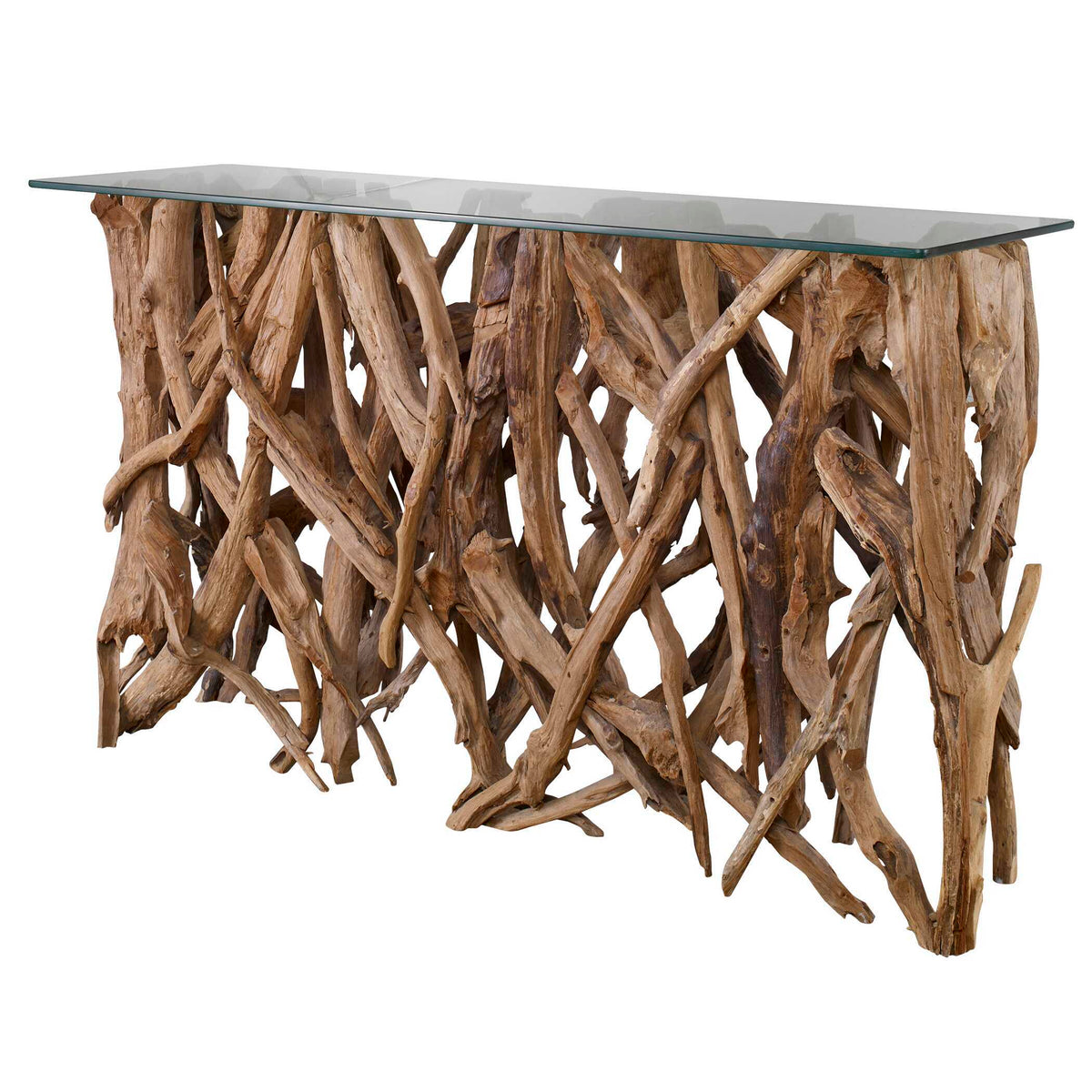 Teak Wood Console - Light Brown by Uttermost - View 5