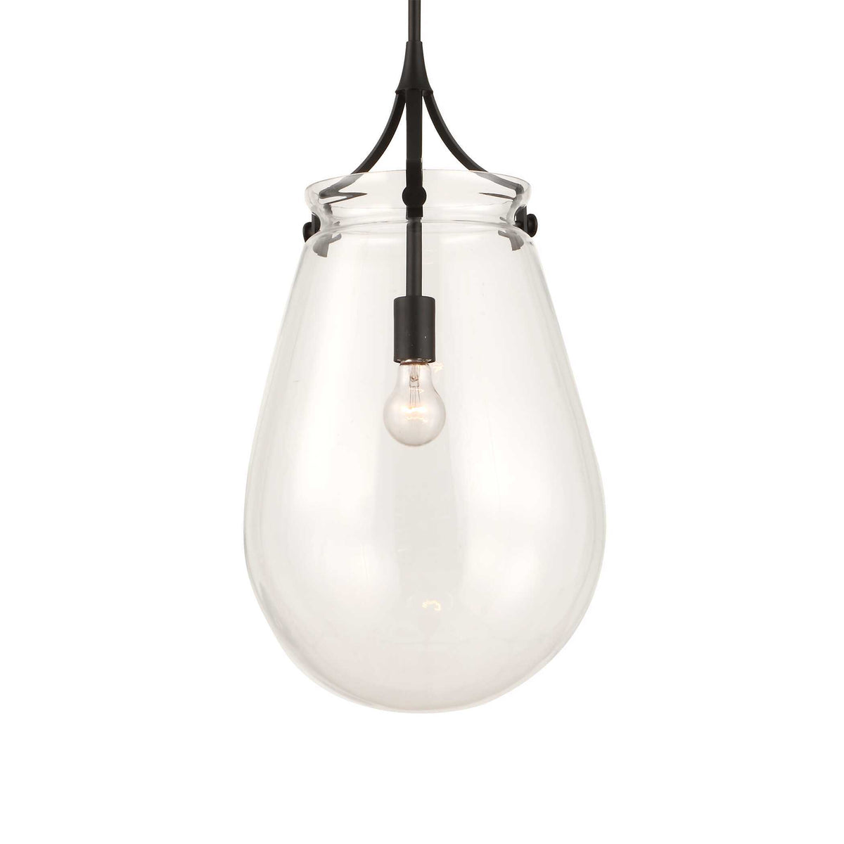 Dewdrop 1 Light Glass Shade Pendant - Black by Uttermost - View 6
