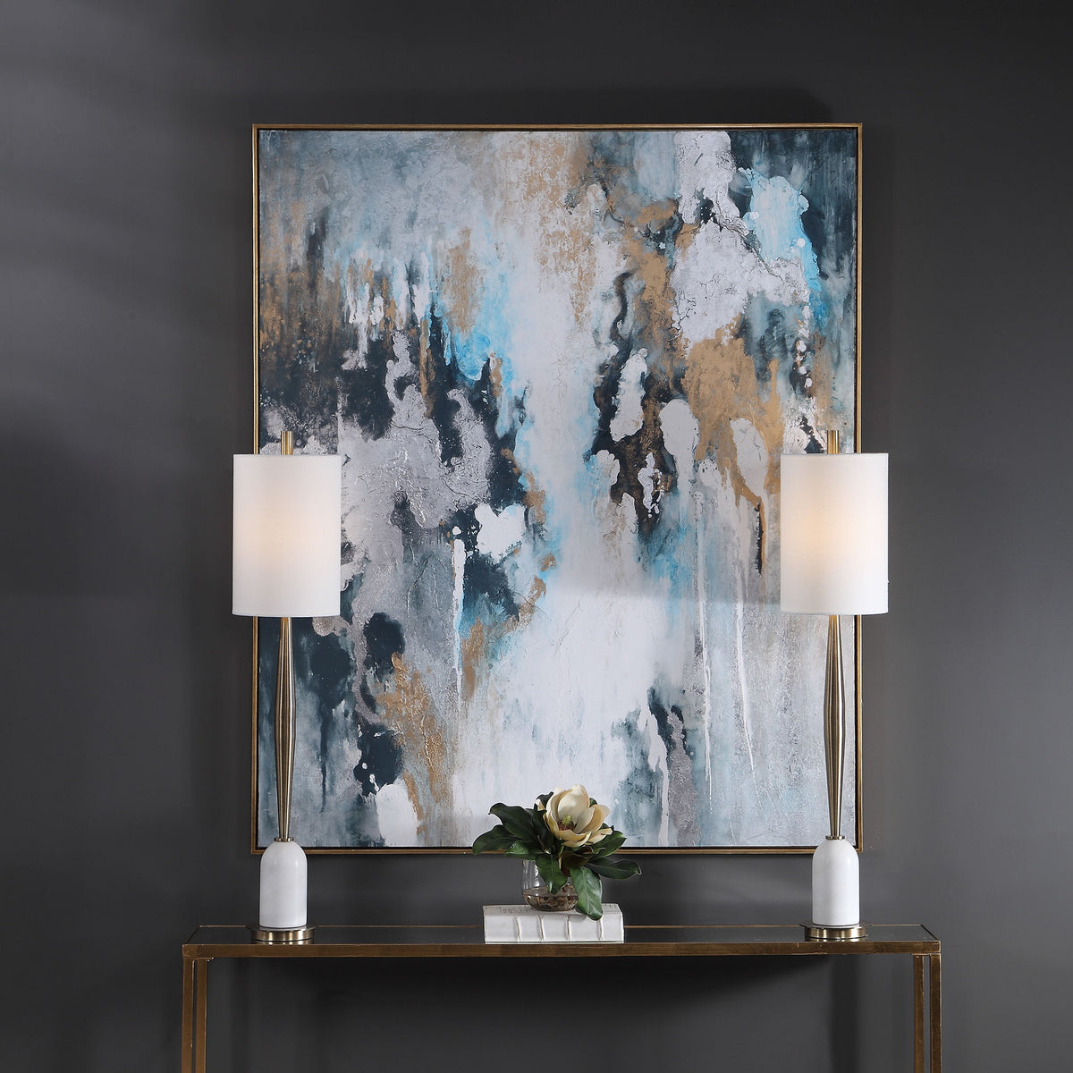 Stormy Seas Seas Hand Painted Canvas - Blue by Uttermost - View 8