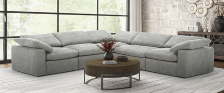 Divani Casa Corinth - Modern Gray Fabric Sectional Sofa with 3 Power Recliners | Home Elegance USA