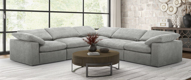 Divani Casa Corinth - Modern Gray Fabric Sectional Sofa with 3 Power Recliners | Home Elegance USA