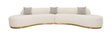 Divani Casa Frontier - Glam White Fabric Curved Sectional Sofa with Beige Pillows | VIG | Home Elegance USA
