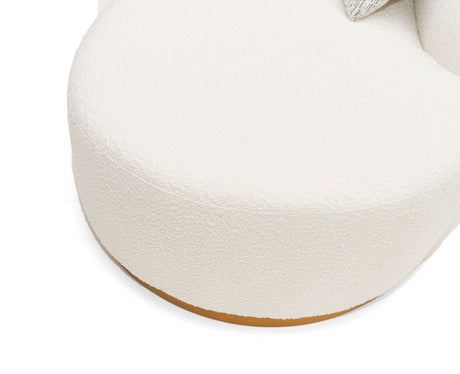 Divani Casa Frontier - Glam White Fabric Curved Sectional Sofa with Beige Pillows | VIG | Home Elegance USA