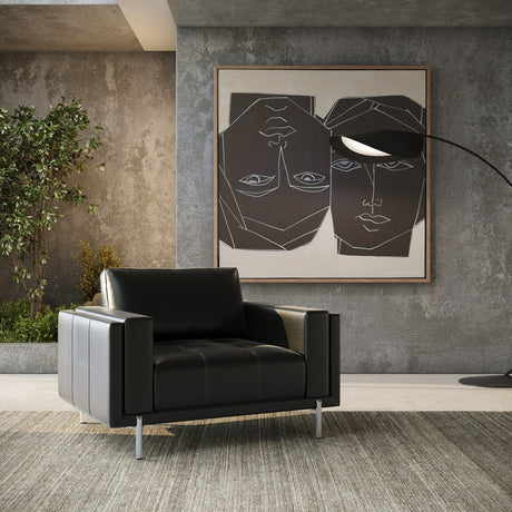 Divani Casa Schmidt - Modern Black Leather Chair