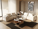 Divani Casa Simone - Modern Off-White Fabric Sectional Sofa - Home Elegance USA