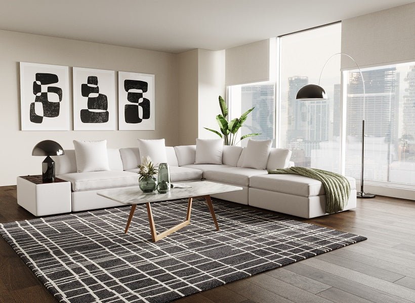 Divani Casa Dixon - Modern White L - Shaped Modular Sectional Sofa - VGKK - KF2707 - WHT - SECT - Home Elegance USA - 1