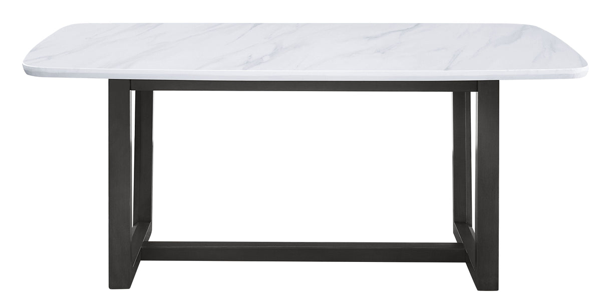 Acme - Madan Dining Table W/Marble Top DN00059 Marble Top & Weathered Gray Finish